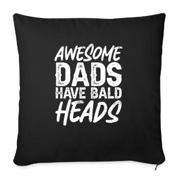 Tête chauve Calvitie Barbe Tête chauve - Housse de coussin décorative 45 x 45 cm - noir - Devant