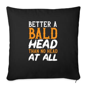 Tête chauve Calvitie Barbe Tête chauve - Housse de coussin décorative 45 x 45 cm - noir - Devant