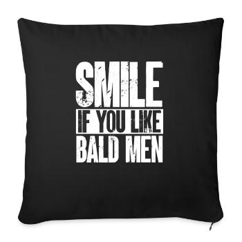 Tête chauve Calvitie Barbe Tête chauve - Housse de coussin décorative 45 x 45 cm - noir - Devant