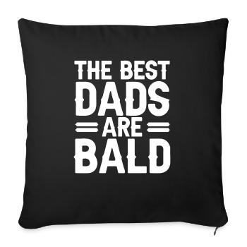 Tête chauve Calvitie Barbe Tête chauve - Housse de coussin décorative 45 x 45 cm - noir - Devant