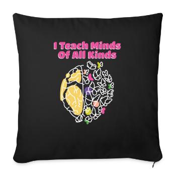 Cadeaux d’enseignants en éducation spécialisée Amour de l’enseignement - Housse de coussin décorative 45 x 45 cm - noir - Devant