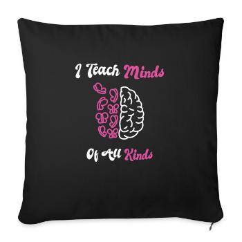 Cadeaux d’enseignants en éducation spécialisée Amour de l’enseignement - Housse de coussin décorative 45 x 45 cm - noir - Devant