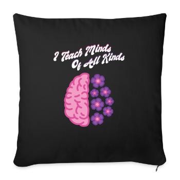 Cadeaux d’enseignants en éducation spécialisée Amour de l’enseignement - Housse de coussin décorative 45 x 45 cm - noir - Devant