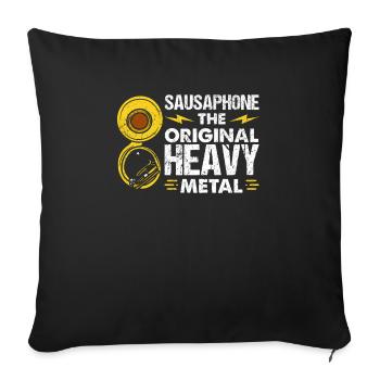Funny Sousaphone Brass Band Player Marschband - Sofakissenbezug 45 x 45 cm - Schwarz - Vorne