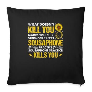 Funny Sousaphone Brass Band Player Marching Band - Sofa pillowcase 17,3'' x 17,3'' (45 x 45 cm) - black - Front