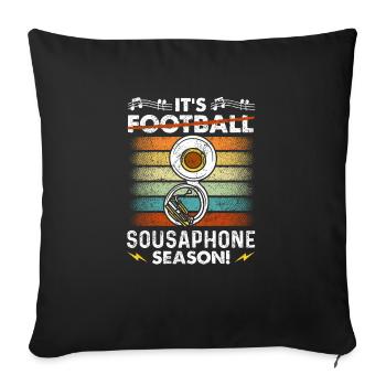 Funny Sousaphone Brass Band Player Marching Band - Sofa pillowcase 17,3'' x 17,3'' (45 x 45 cm) - black - Front
