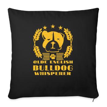 Un vieux bouledogue anglais - Housse de coussin décorative 45 x 45 cm - noir - Devant