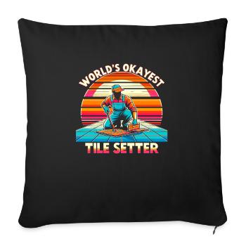Tiler Flooring Job Tiler - Sofa pillowcase 17,3'' x 17,3'' (45 x 45 cm) - black - Front
