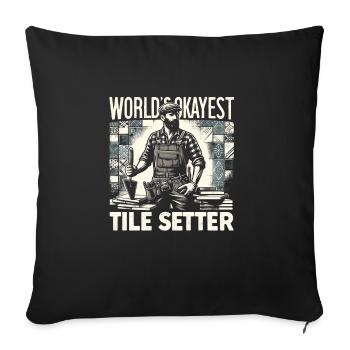 Tiler Flooring Job Tiler - Sofa pillowcase 17,3'' x 17,3'' (45 x 45 cm) - black - Front
