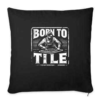 Fliesenleger Bodenbelag Job Fliesenleger - Sofakissenbezug 45 x 45 cm - Schwarz - Vorne
