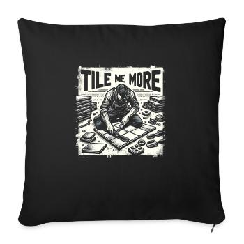 Tiler Flooring Job Tiler - Sofa pillowcase 17,3'' x 17,3'' (45 x 45 cm) - black - Front