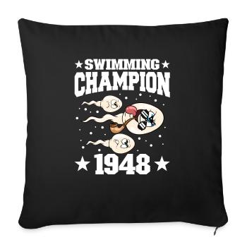 1948 Anniversaire 76 ans - Housse de coussin décorative 45 x 45 cm - noir - Devant