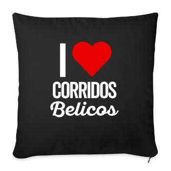Corridos Belicos Tumbados Merch Camiseta Música - Sofa pillowcase 17,3'' x 17,3'' (45 x 45 cm) - black - Front