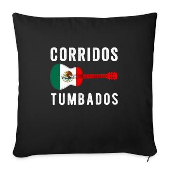 Corridos Belicos Tumbados Merch Camiseta Música - Sofa pillowcase 17,3'' x 17,3'' (45 x 45 cm) - black - Front