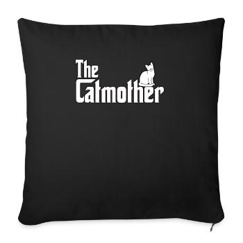 Cats mom cat owner parody cat owner - Sofa pillowcase 17,3'' x 17,3'' (45 x 45 cm) - black - Front
