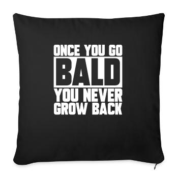 Tête chauve Calvitie Barbe Tête chauve - Housse de coussin décorative 45 x 45 cm - noir - Devant