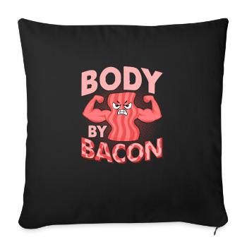 Body By Bacon Jambon De Viande De Porc - Housse de coussin décorative 45 x 45 cm - noir - Devant
