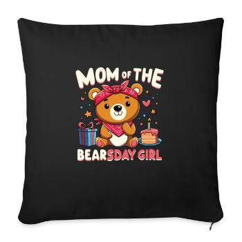 Bear Lover Bday Mom Celebrant Happy - Sofa pillowcase 17,3'' x 17,3'' (45 x 45 cm) - black - Front