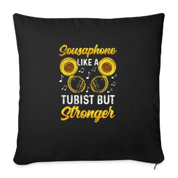Funny Sousaphone Brass Band Player Marching Band - Sofa pillowcase 17,3'' x 17,3'' (45 x 45 cm) - black - Front
