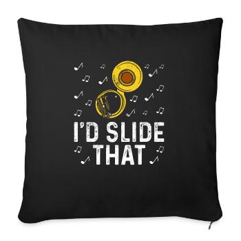 Funny Sousaphone Brass Band Player Marschband - Sofakissenbezug 45 x 45 cm - Schwarz - Vorne