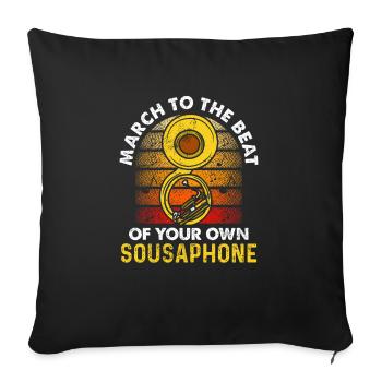 Funny Sousaphone Brass Band Player Marschband - Sofakissenbezug 45 x 45 cm - Schwarz - Vorne