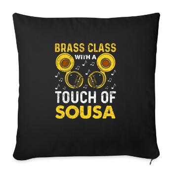 Funny Sousaphone Brass Band Player Marschband - Sofakissenbezug 45 x 45 cm - Schwarz - Vorne