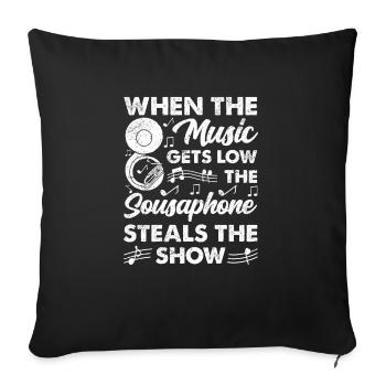 Funny Sousaphone Brass Band Player Marschband - Sofakissenbezug 45 x 45 cm - Schwarz - Vorne