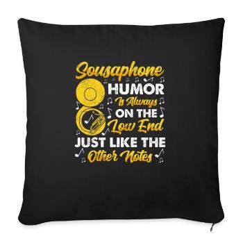 Funny Sousaphone Brass Band Player Marching Band - Sofa pillowcase 17,3'' x 17,3'' (45 x 45 cm) - black - Front