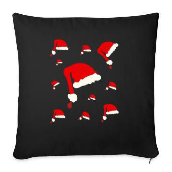 Santa Hat - Christmas Party - Sofa pillowcase 17,3'' x 17,3'' (45 x 45 cm) - black - Front