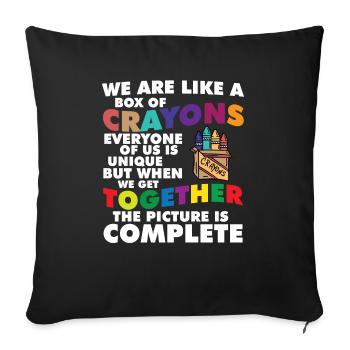 Back to School Teacher Life We Are Like A Box Of - Sofa pillowcase 17,3'' x 17,3'' (45 x 45 cm) - black - Front