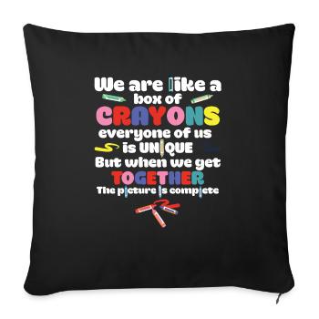 Back to School We Are Like A Box Of Crayons - Sofa pillowcase 17,3'' x 17,3'' (45 x 45 cm) - black - Front