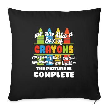 Back to School Teacher Life We Are Like A Box Of - Sofa pillowcase 17,3'' x 17,3'' (45 x 45 cm) - black - Front
