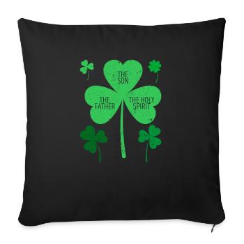 Catholique Religieux Irlandais Shamrock Chrétien - Housse de coussin décorative 45 x 45 cm - noir - Devant