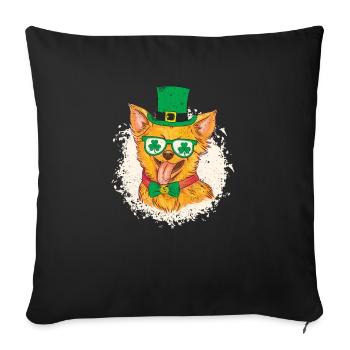 Propriétaire d’un chien mexicain chihuahua irlandais - Housse de coussin décorative 45 x 45 cm - noir - Devant