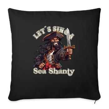 Song Sea Shanty Design Pour Amour Chantant Bottes - Housse de coussin décorative 45 x 45 cm - noir - Devant