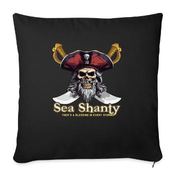 Song Sea Shanty Design pour les bottes de chant des êtres chers - Housse de coussin décorative 45 x 45 cm - noir - Devant