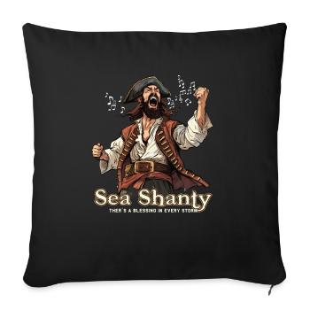 Song Sea Shanty Design pour les bottes de chant des êtres chers - Housse de coussin décorative 45 x 45 cm - noir - Devant