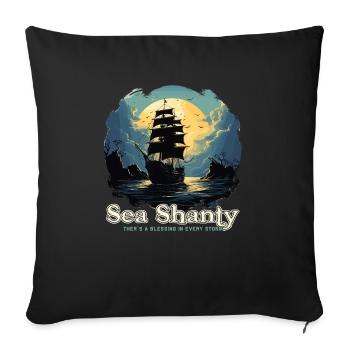 Song Sea Shanty Design pour les bottes de chant des êtres chers - Housse de coussin décorative 45 x 45 cm - noir - Devant