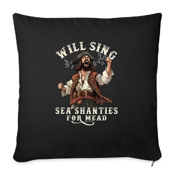 Song Sea Shanty Design pour les bottes de chant des êtres chers - Housse de coussin décorative 45 x 45 cm - noir - Devant