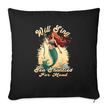 Song Sea Shanty Design pour les bottes de chant des êtres chers - Housse de coussin décorative 45 x 45 cm - noir - Devant