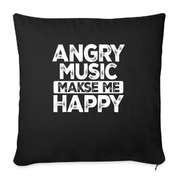 Funny Rock'n Roll Saying Heavy Hard Rock Music Fan - Sofa pillowcase 17,3'' x 17,3'' (45 x 45 cm) - black - Front