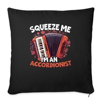 Accordéoniste Instrument de musique Accordéoniste - Housse de coussin décorative 45 x 45 cm - noir - Devant