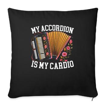 Accordéoniste Instrument de musique Accordéoniste - Housse de coussin décorative 45 x 45 cm - noir - Devant
