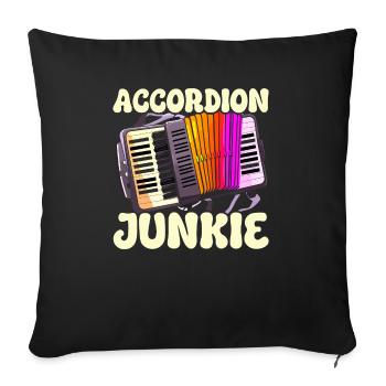 Accordéoniste Instrument de musique Accordéoniste - Housse de coussin décorative 45 x 45 cm - noir - Devant