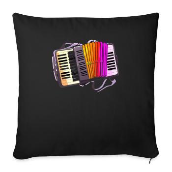 Akkordeonspieler Musikinstrument Akkordeonist - Sofakissenbezug 45 x 45 cm - Schwarz - Vorne