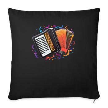 Accordéoniste Instrument de musique Accordéoniste - Housse de coussin décorative 45 x 45 cm - noir - Devant