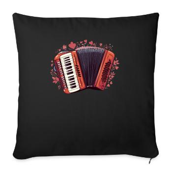 Accordéoniste Instrument de musique Accordéoniste - Housse de coussin décorative 45 x 45 cm - noir - Devant