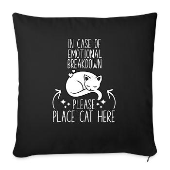 Chats qui disent câlins tenue chats câlins - Housse de coussin décorative 45 x 45 cm - noir - Devant