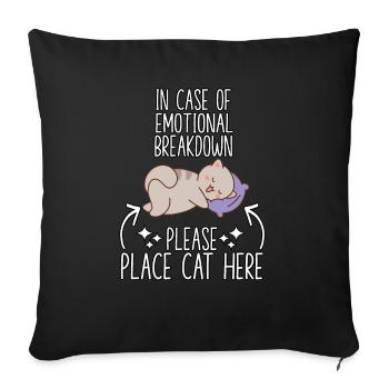 Chats fan chats câlins motif propriétaire chat - Housse de coussin décorative 45 x 45 cm - noir - Devant