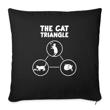 Triangle des chats Cadeau amusant pour les - Housse de coussin décorative 45 x 45 cm - noir - Devant